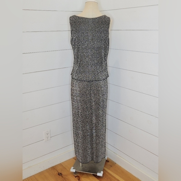 I.N. Studio size 12 black & silver jacket and maxi dress combination - Picture 4 of 7